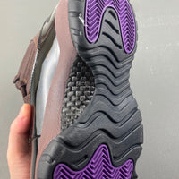 Low Top Sneakers, Black Purple Colorway, Patent Leather Footwear, Lace Up Design, Casual Gift for Sneaker Fans