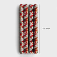 Christmas Gift Wrap Roll, Vintage Santa Wrapping Paper, Retro Santa Claus Wrapping Paper, Festive Holiday Gift Wrap, Xmas Present Paper