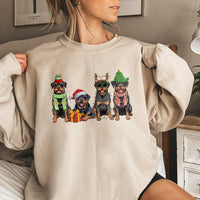Holiday Dog Lover Sweatshirt, Rottweiler Christmas Sweatshirt, Festive Rottie Xmas Pullover, Adorable Dog Mom Crewneck Sweatshirt, Winter Present
