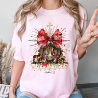 The Greatest Present of All Christian Graphic Tee, Nativity Scene T-Shirt, Jesus Holy Night Shirt, Religious Christmas Holiday Apparel Present
