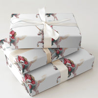 Whimsical Santa Claus Holiday Gift Wrap, Santa Riding Unicorn Wrapping Paper, Fantasy Christmas Wrapping Paper, Magical Xmas Gift Wrap Roll