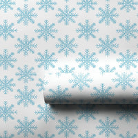 Winter Wonderland Gift Wrap, Light Blue Snowflake Wrapping Paper, Blue Snowflake Present Paper, Holiday Wrapping Paper, Christmas Gift Wrap