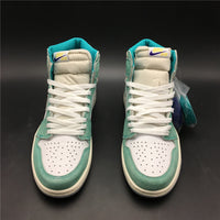 Sneakers, Lake Green White Colorway, Lace Up Design, Casual Gift for Sneaker Fans