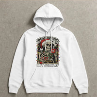 Skeleton Christmas Hoodie, Dead Inside but Jolly AF Hoodie, Coffee Lover Holiday Sweatshirt, Sarcastic Xmas Hoodie, Festive Present for Her