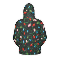 Festive Christmas Sweatshirt, Christmas Lights Hoodie, Retro Christmas Lights Pullover, Xmas Party Hooded Sweater, Comfy Holiday Winter Present