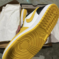 Low Top Sneakers, Black Yellow Colorway, Lace Up Design, Casual Gift for Sneaker Fans