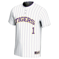 #1 LSU Tigers Lightweight Softball Jersey - White