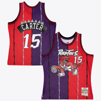 Toronto Raptors Vince Carter 1998 Split Swingman Jersey - Purple/Red
