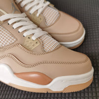 Retro Basketball Shoes, Tan Colorway, Lace Up Design, Casual Gift for Shoe Lovers