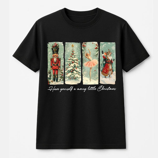 Nutcracker Ballet Shirt, Nutcracker Christmas T-Shirt, Retro Festive Mouse Graphic Tee, Holiday Nutcracker T-Shirt, Xmas Fami