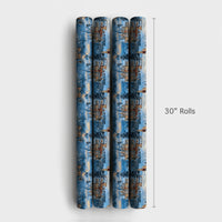 Snowy Winter Wonderland Gift Wrap, Victorian Mansion Christmas Wrapping Paper, Vintage House Wrapping Paper Roll