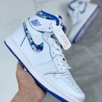 Low Top Sneakers, Blue White Colorway, Lace Up Design, Casual Gift for Sneaker Fans