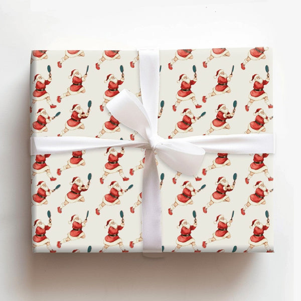 Humorous Sports Christmas Wrapping Paper Roll, Santa Pickleball Wrapping Paper, Pickleball Player Gift Wrap, Holiday Pickleba