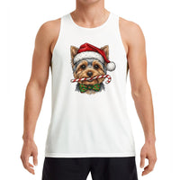 Christmas Dog Tank, Yorkie Santa Tank Top, Adorable Yorkshire Terrier Xmas Sleeveless Tee, Holiday Dog Lover Present, Festive Pet Top