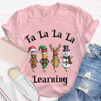 Festive School Holiday Shirt, Christmas Pencil Learning T-Shirt, Adorable Christmas Teacher Graphic Tee, Classroom Winter Shirt