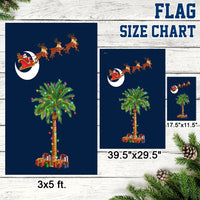 Santa Sleigh Palmetto Tree Yard Flag, South Carolina Christmas Garden Flag, Double Sided SC Holiday Lawn Flag, Winter Yard Decor