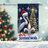 Joyeux Noel Pelican Yard Flag, Louisiana Christmas Garden Flag, Double Sided Fleur de Lis Cajun Flag, Holiday Porch Decor Gulf Coast Present