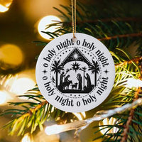 Religious Christmas Tree Ornament, O Holy Night Nativity Ceramic Ornament, Christian Holiday Keepsake Ornament, Faith Home Decor Present