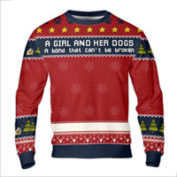 Dog Mom Holiday Sweater, A Girl and Her Dogs Ugly Christmas Sweater, Humorous Pet Lover Sweatshirt, Retro Xmas Crewneck, Present for Dog Lovers