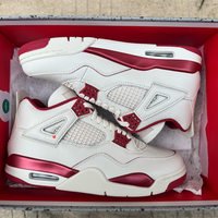 Mid Top Sneakers, White Red Colorway, Lace Up Design, Casual Gift for Sneaker Fans