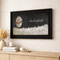 Moonlit Night Christmas Canvas Print, Santa Sleigh Canvas Wall Art, Holiday Quote Canvas Home Decor, Festive Winter Holiday Present