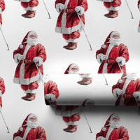 Golfer Santa Claus Gift Wrap, Golfing Santa Christmas Wrapping Paper, Sports Fan Holiday Wrapping Paper Roll, Humorous Xmas Gift Wrap