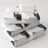 Patriotic Santa Hat Gift Wrap, Bald Eagle Christmas Wrapping Paper, American Holiday Wrapping Paper Roll, Veteran Christmas Wrapping Paper