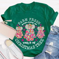 Farm Fresh Holiday Baker Shirt, Christmas Tree Frosting Cake T-Shirt, Humorous Little Debbie Snack Cake Graphic Tee, Christmas Foodie Top