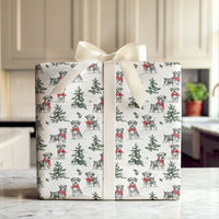 Festive Dog Gift Wrap, Schnauzer Christmas Wrapping Paper, Winter Plaid Scarf Puppy Wrapping Paper, Holiday Pet Gift Wrap for Dog Lovers
