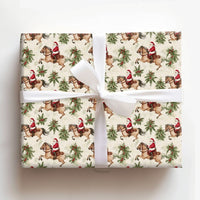 Horse Riding Santa Claus Gift Wrap, Equestrian Santa Wrapping Paper, Country Western Holiday Paper, Rustic Christmas Wrapping Paper Roll