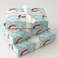 Sunglasses Santa Christmas Gift Wrap, Cool Santa Wrapping Paper, Tropical Holiday Present Paper