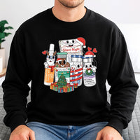 Adorable ICU Nurse Sweatshirt, Silent Night Nurse Christmas Sweatshirt, Medical Vial Holiday Sweatshirt, Healthcare Worker Crewneck Xmas Present