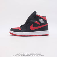 Retro Mid Top Basketball Shoes, Red White Black Colorway, Lace Up Design, Casual Gift for Shoe Lovers