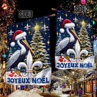 Joyeux Noel Pelican Yard Flag, Louisiana Christmas Garden Flag, Double Sided Fleur de Lis Cajun Flag, Holiday Porch Decor Gulf Coast Present