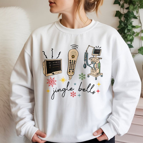 Medical Christmas Sweatshirt, Nurse Jingle Bells Sweatshirt, Festive Healthcare Holiday Crewneck, Humorous RN Student Sweatsh