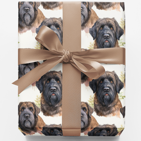Dog Lover Holiday Gift Wrap, Bouvier des Flandres Wrapping Paper, Winter Dog Breed Wrapping Paper, Christmas Present Gift Wra