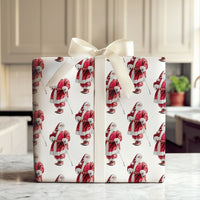 Golfer Santa Claus Gift Wrap, Golfing Santa Christmas Wrapping Paper, Sports Fan Holiday Wrapping Paper Roll, Humorous Xmas Gift Wrap