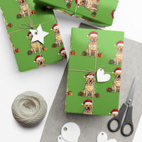 Christmas Dog Gift Wrap, Labrador Santa Hat Wrapping Paper, Holiday Dog Wrapping Paper, Adorable Puppy Gift Wrap, Dog Lover Xmas Present Paper