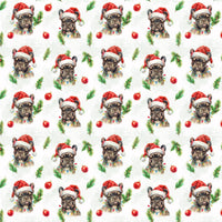 Santa Hat Frenchie Gift Wrap, French Bulldog Christmas Wrapping Paper, Adorable Dog Lover Holiday Wrapping Paper, Festive Pet Gift Wrap Roll