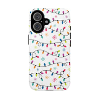 Holiday String Lights Snowflakes iPhone Phone Case, Colorful Christmas Lights Phone Case iPhone, Festive Winter Phone Cover, Xmas Present