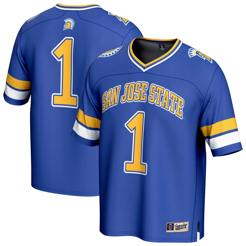 #1 San Jose State Spartans Lightweight Collegiate Football Fashion Jersey - Royal