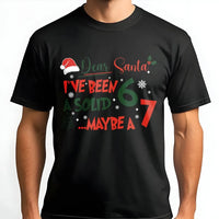 Humorous Christmas Meme T-Shirt, Dear Santa I've Been a Solid 6 or 7 Shirt, Sarcastic Holiday Tee, Retro Christmas Shirt, Xmas Present for Adults