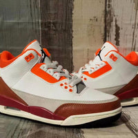 Sneakers, White Red Orange Colorway, Lace Up Design, Casual Gift for Sneaker Fans