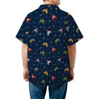 Gamer Santa Hat Aloha Shirt, Christmas Gaming Hawaiian Shirt, Video Game Holiday Button Down, Gaming Christmas Shirt, Gamer Xmas Present