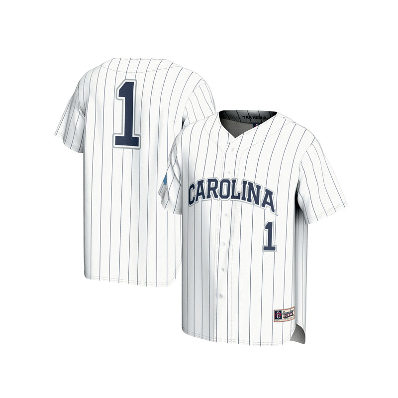#1 North Carolina Tar Heels Lightweight Baseball Fashion Jersey - White