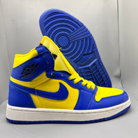 Sneakers, Blue Yellow Colorway, Lace Up Design, Casual Gift for Sneaker Fans
