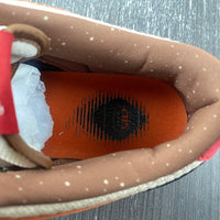 Low Top Sneakers, Orange White Colorway, Lace Up Design, Casual Gift for Sneaker Fans