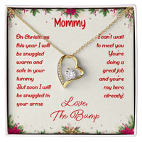 14K White Gold Finish Pendant, First Christmas New Mom Forever Love Heart Necklace
