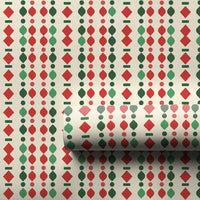 Red and Green Diamond Holiday Gift Wrap, Geometric Christmas Wrapping Paper, Retro Garland Present Wrap, Festive Winter Wrapping Paper Roll