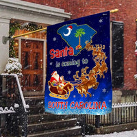 Santa Is Coming SC Flag, South Carolina Christmas Garden Flag, Double Sided Palmetto Holiday Garden Flag, Festive Southern Yard Decor